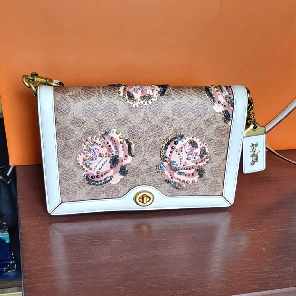 Coach Riley 1941 Embellished Rose Signature Bag
